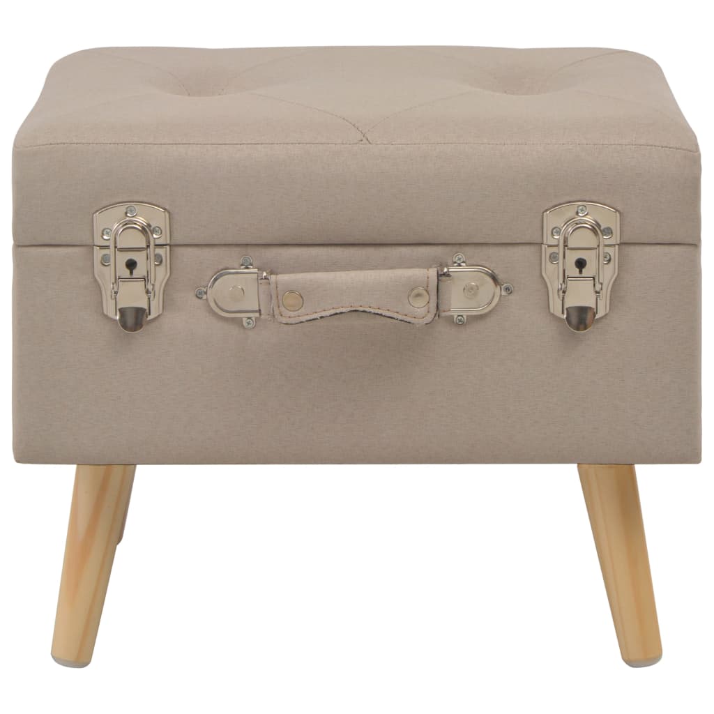 Sgabello con Contenitore 40 cm in Tessuto Beige - homemem39