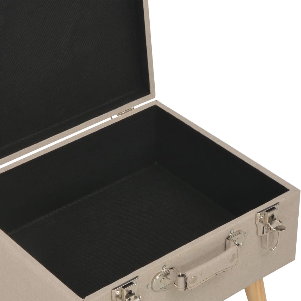 Sgabello con Contenitore 40 cm in Tessuto Beige - homemem39