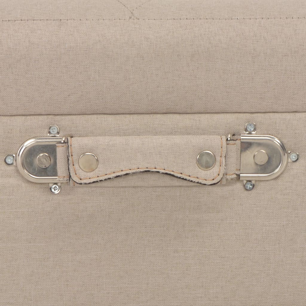 Sgabello con Contenitore 40 cm in Tessuto Beige - homemem39