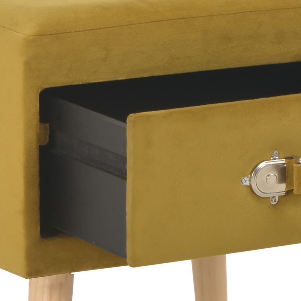 Comodino Mustard 40x35x40 cm in Velluto - homemem39