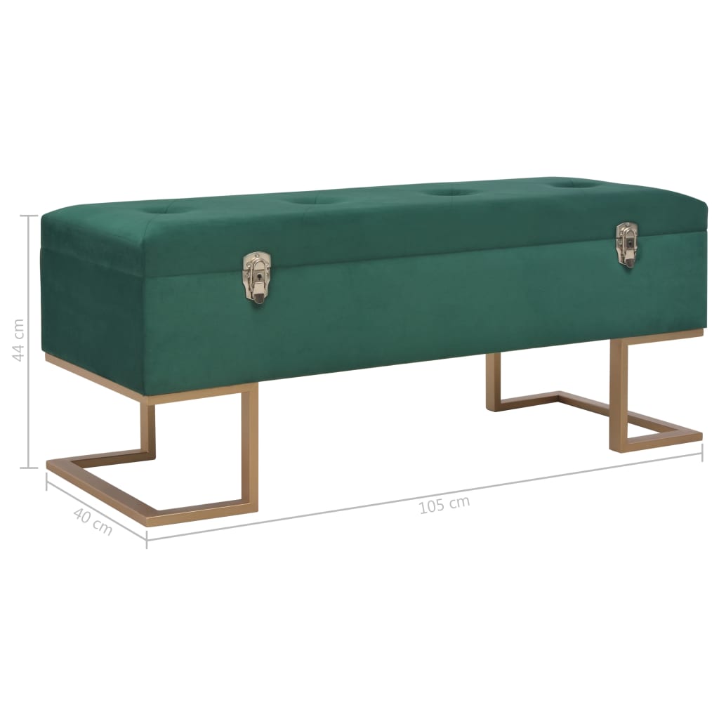 Panca con Vano Portaoggetti 105 cm in Velluto Verde | homemem39