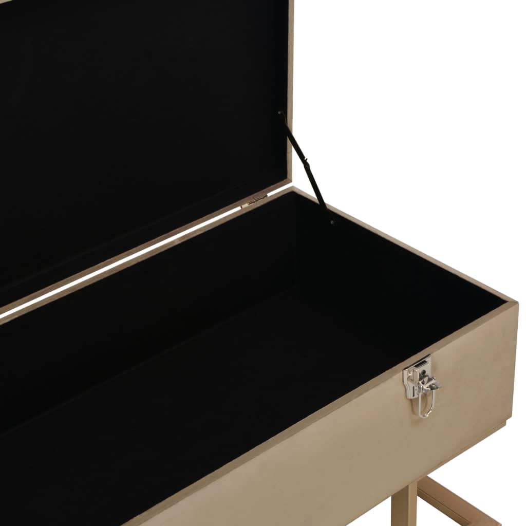 Panca con Vano Portaoggetti 105 cm Beige in Velluto - homemem39