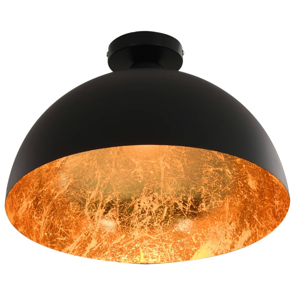 Lampadari 2 pz Nero e Oro Semi-Sferici E27 - homemem39
