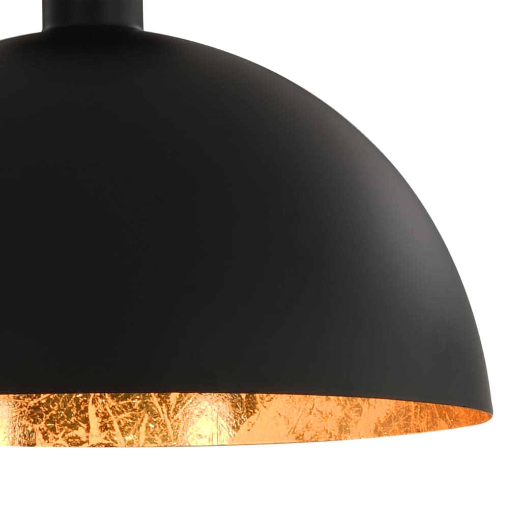 Lampadari 2 pz Nero e Oro Semi-Sferici E27 - homemem39