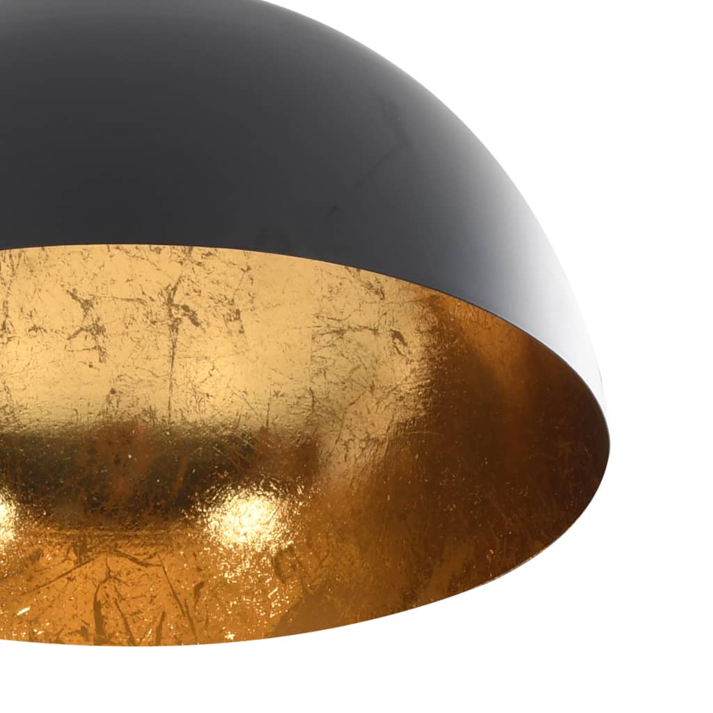 Lampadari 2 pz Nero e Oro Semi-Sferici E27 - homemem39