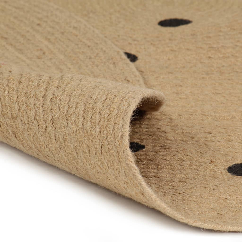 Tappeto Lavorato a Mano in Juta con Stampa a Pois 120 cm - homemem39