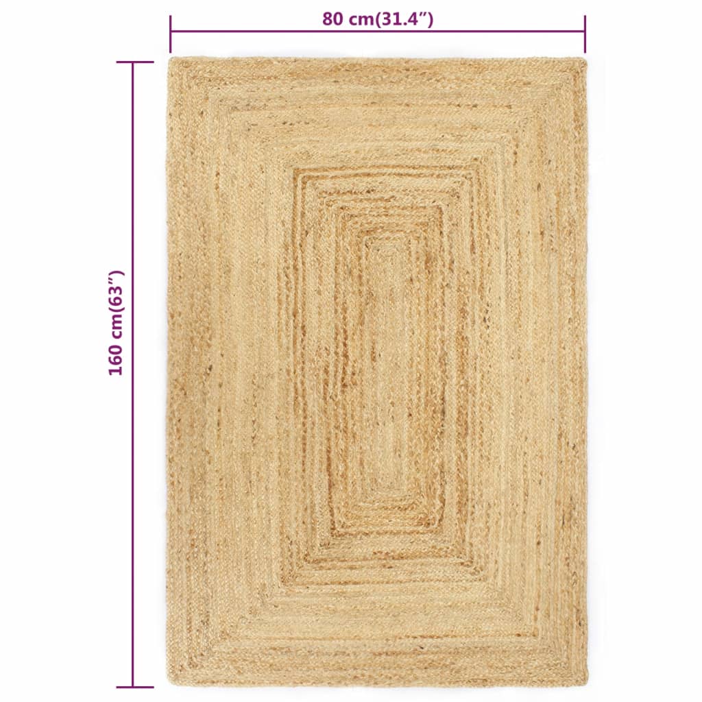 Tappeto Artigianale in Juta Naturale 80x160 cm - homemem39