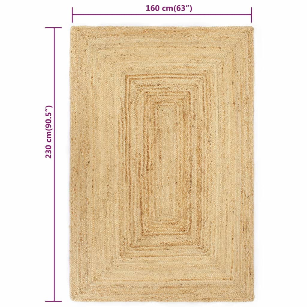Tappeto Artigianale in Juta Naturale 160x230 cm - homemem39