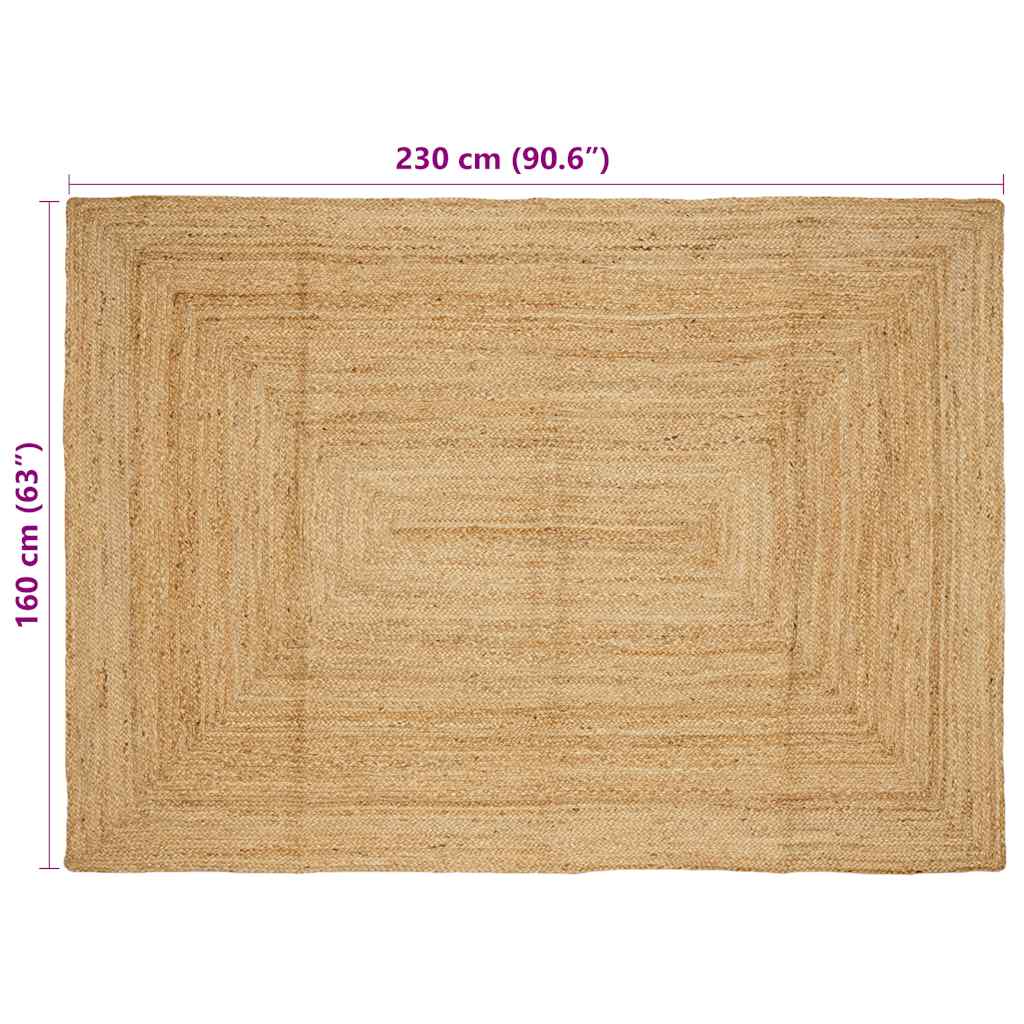 Tappeto Artigianale in Juta Naturale 160x230 cm - homemem39