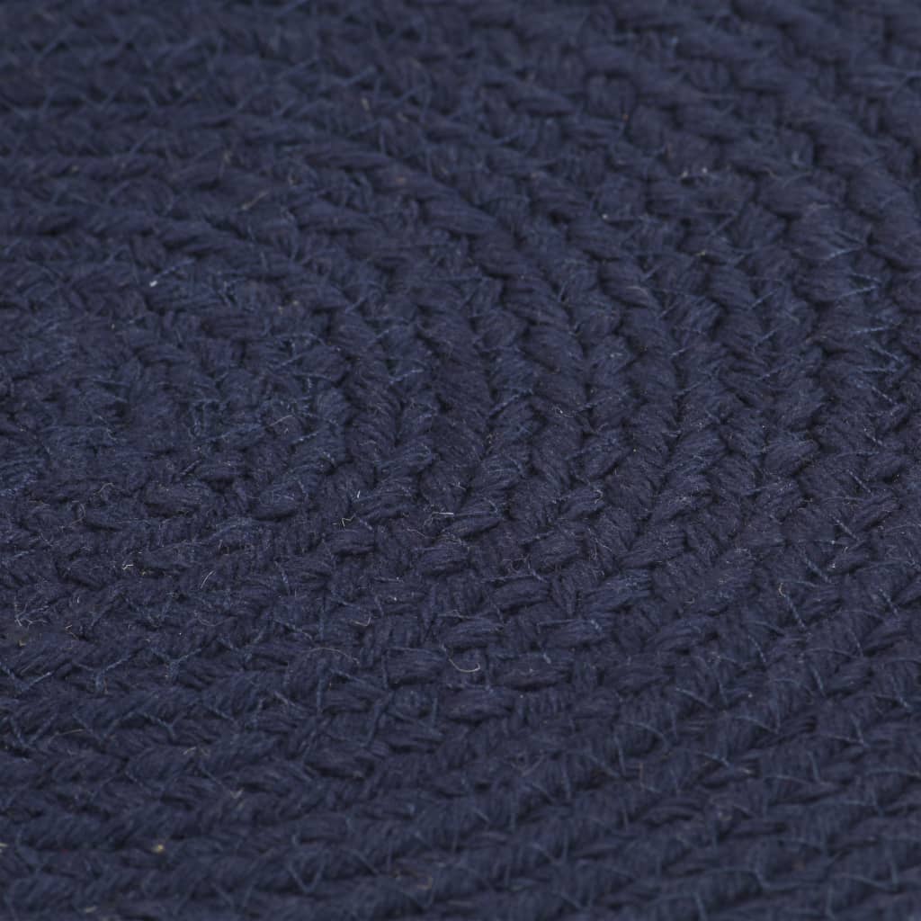 Tovagliette 6 pz Blu Marino Neutro 38 cm Rotonde in Cotone | homemem39