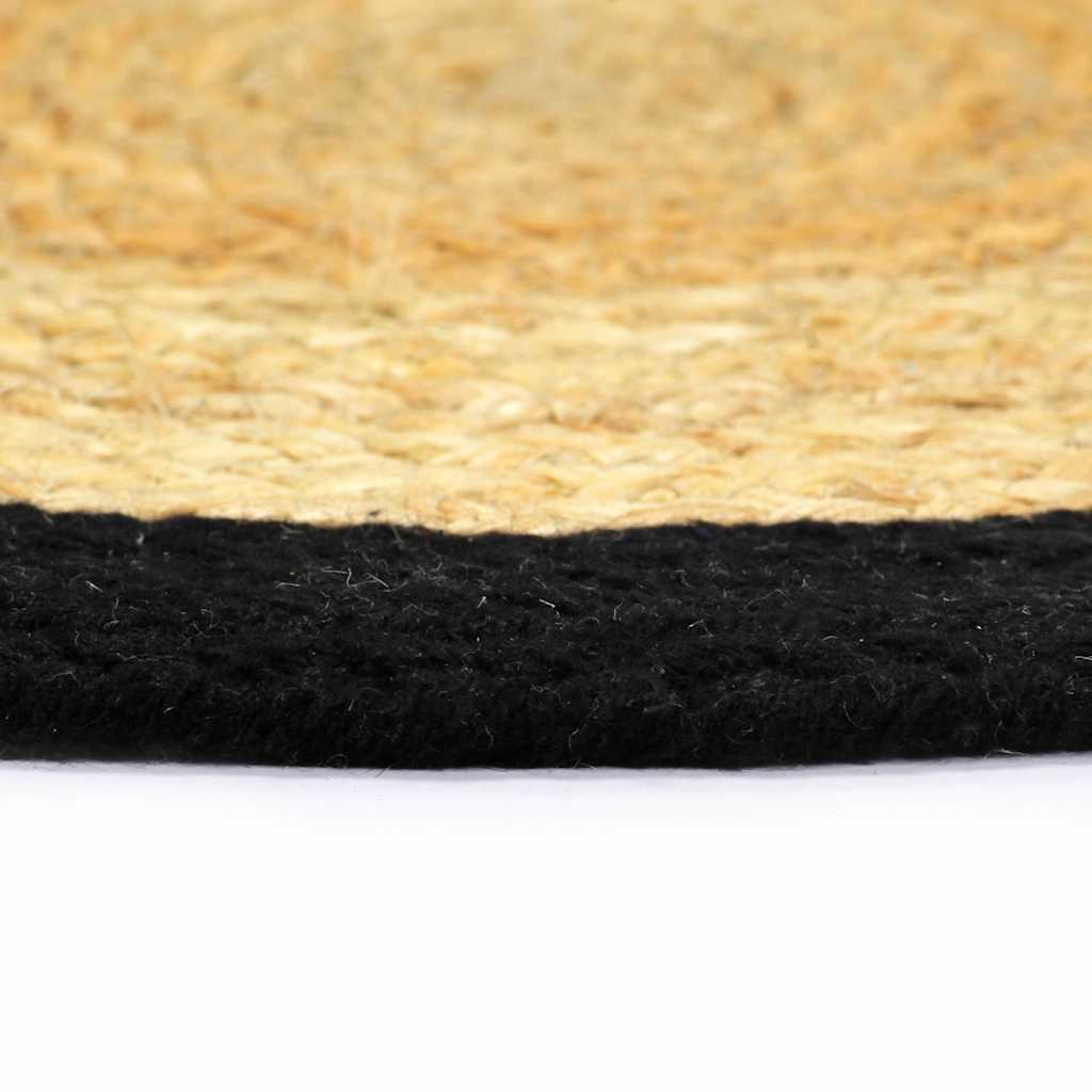 Tovagliette 6 pz Naturale e Nero 38 cm in Juta e Cotone | homemem39