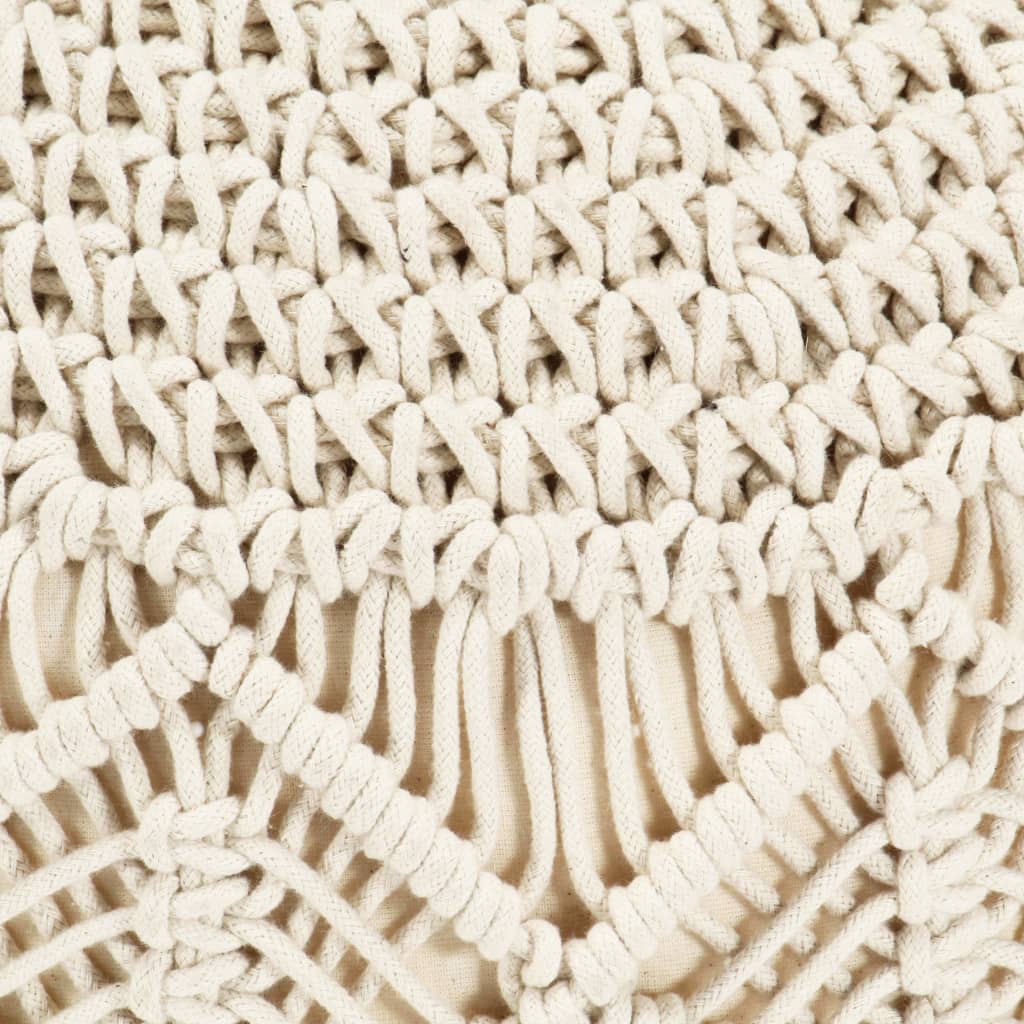 Pouf Lavorato a Mano in Macramé 45x30 cm in Cotone - homemem39