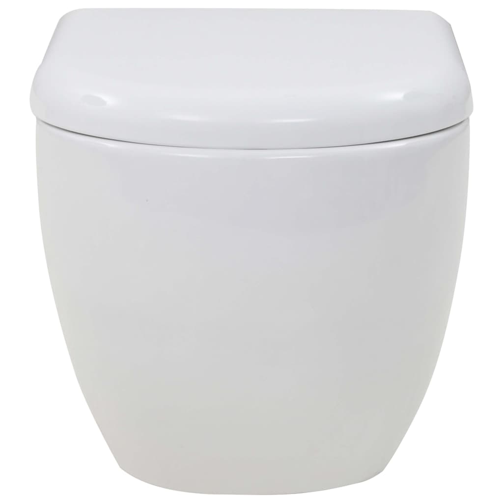 WC a Muro con Sciacquone Nascosto in Ceramica Bianco