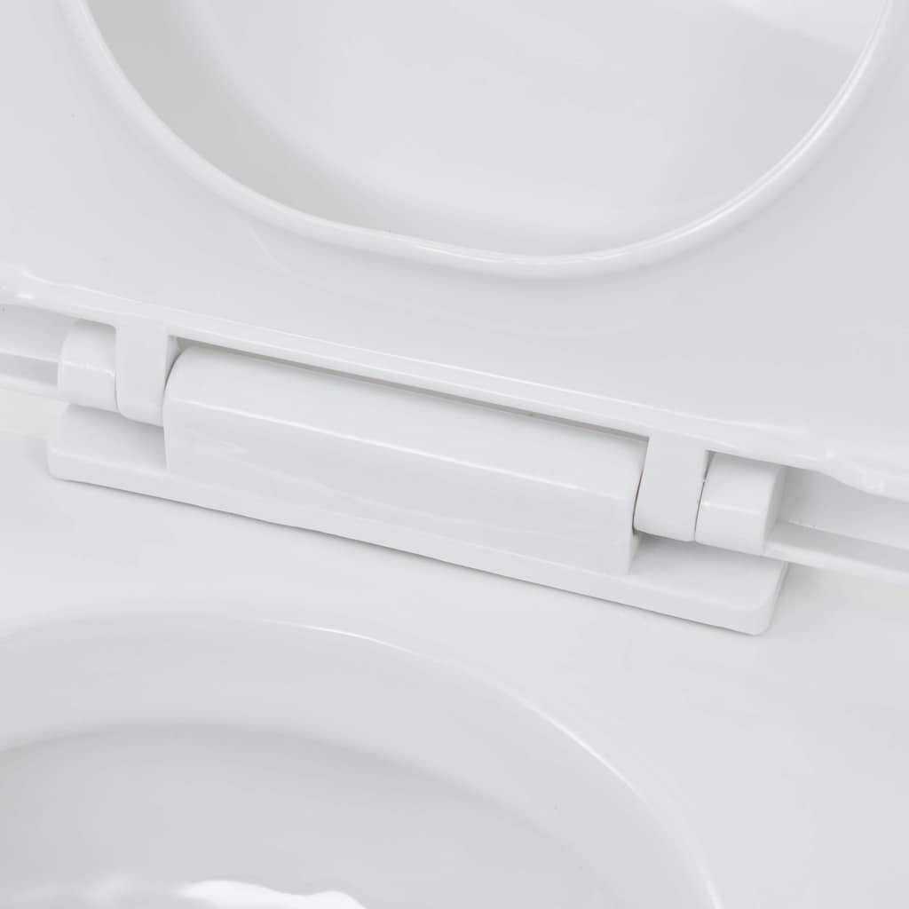 WC a Muro con Sciacquone Nascosto in Ceramica Bianco