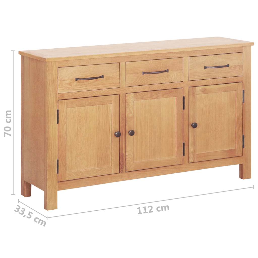 Credenza Marrone 112 x 33.5 x 70 cm Legno di quercia massiccio