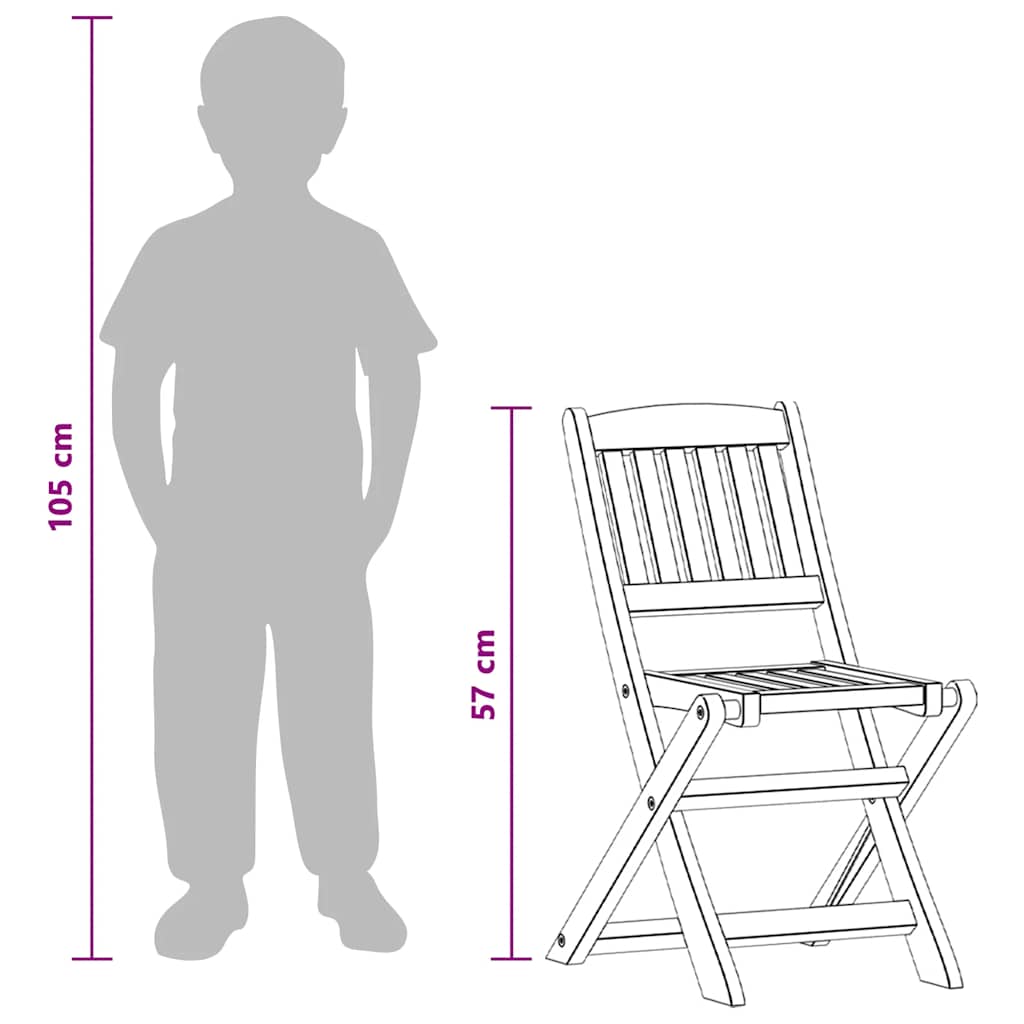 Set da Pranzo per Esterni per Bambini 4 pz Legno di Eucalipto | homemem39