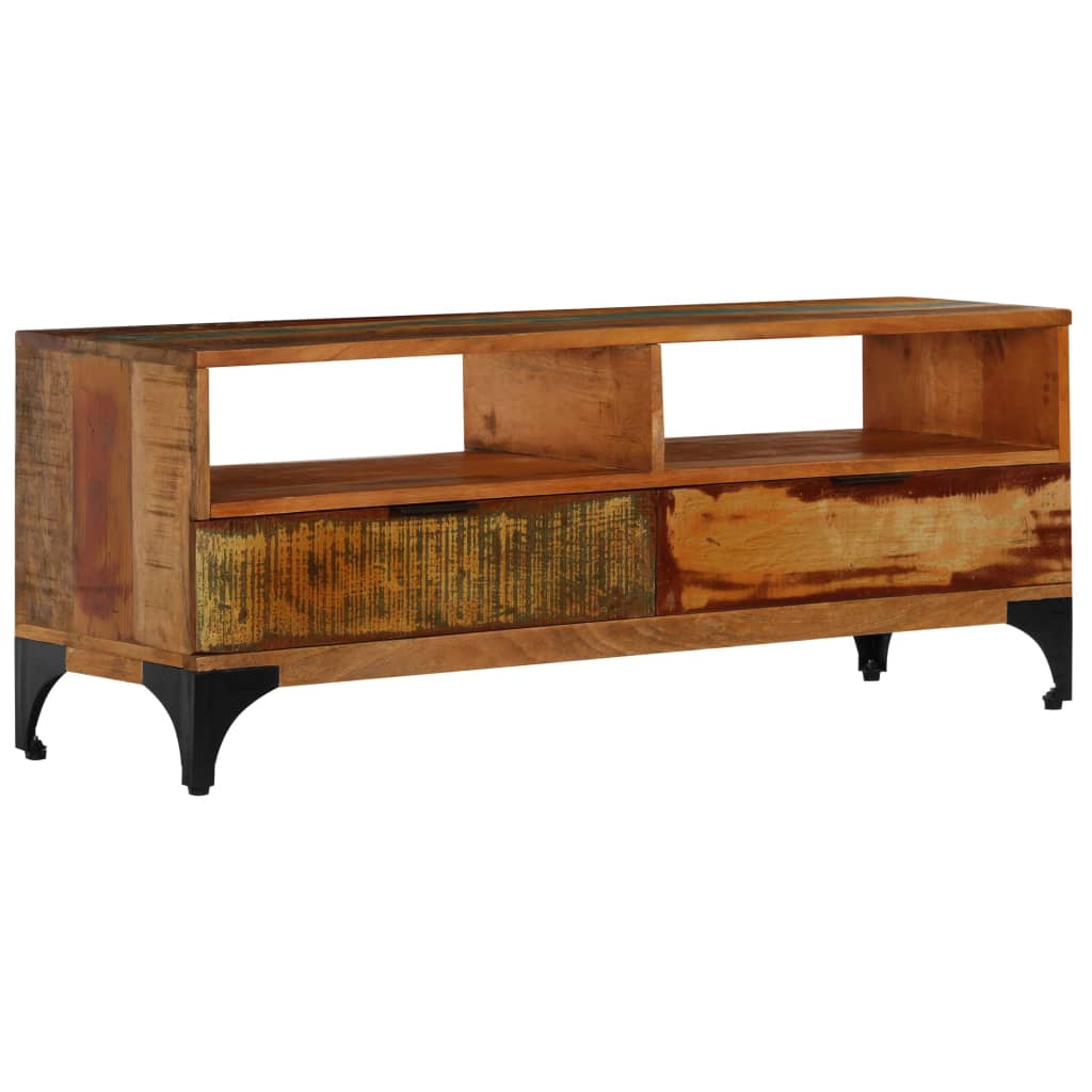 Mobile Porta TV 118x35x45 cm in Legno Massello di Recupero - homemem39