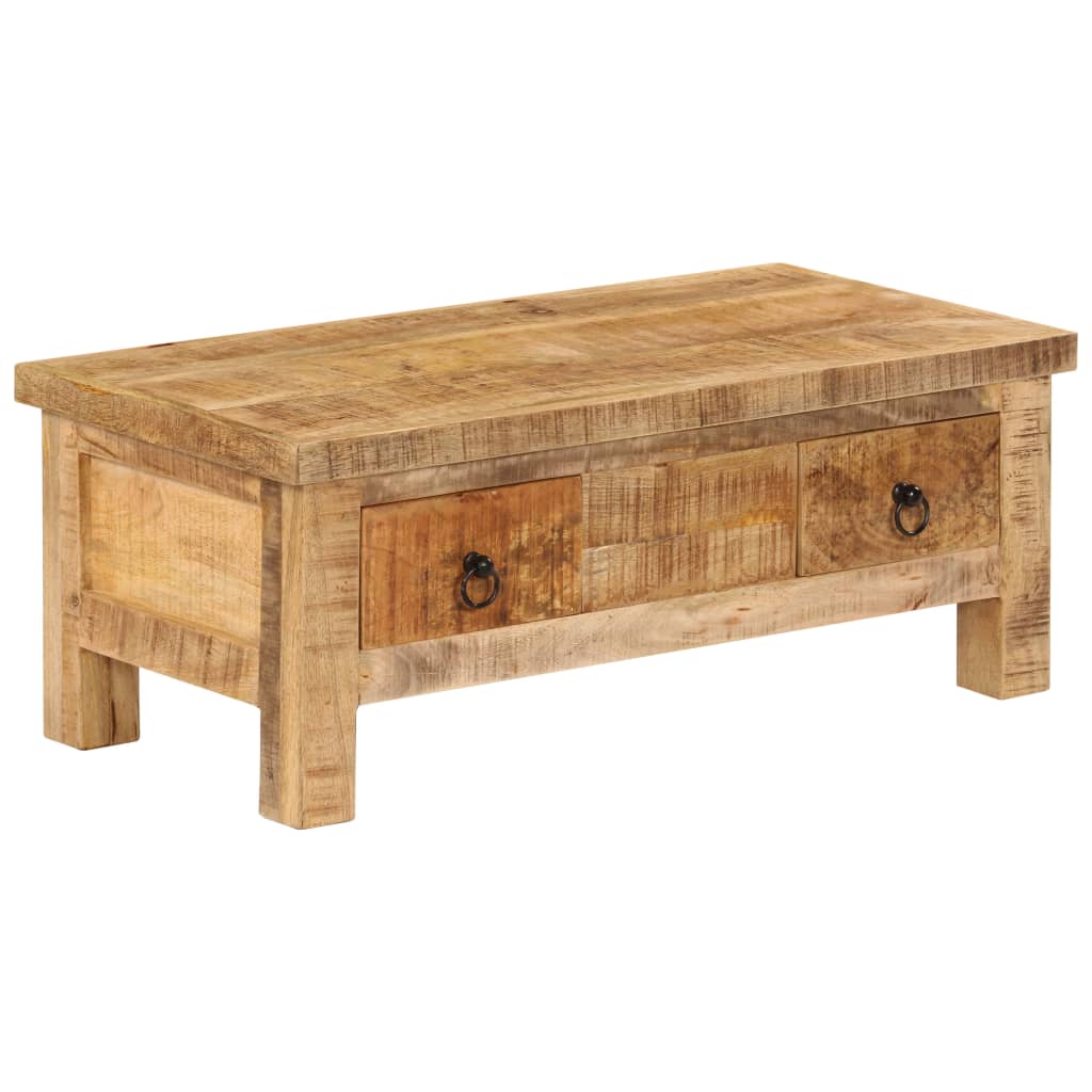 Tavolino da Salotto 90x45x35 cm in Legno Massello di Mango - homemem39