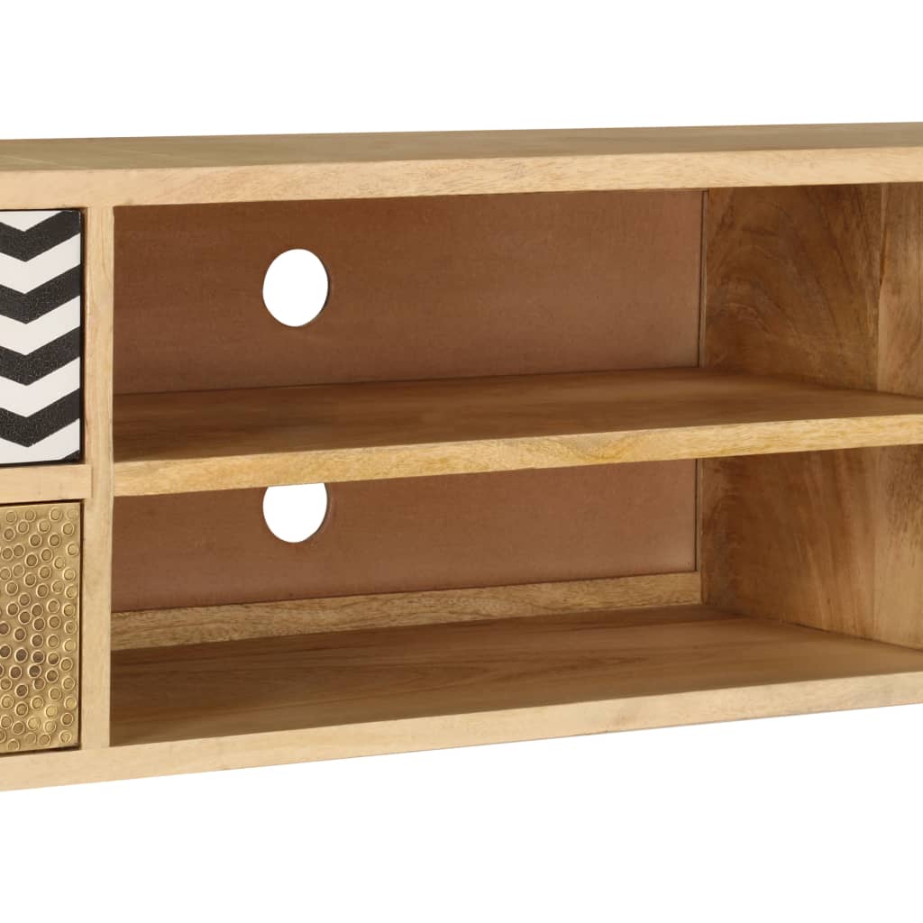 Mobile Porta TV 120x30x40 cm in Legno Massello di Mango - homemem39