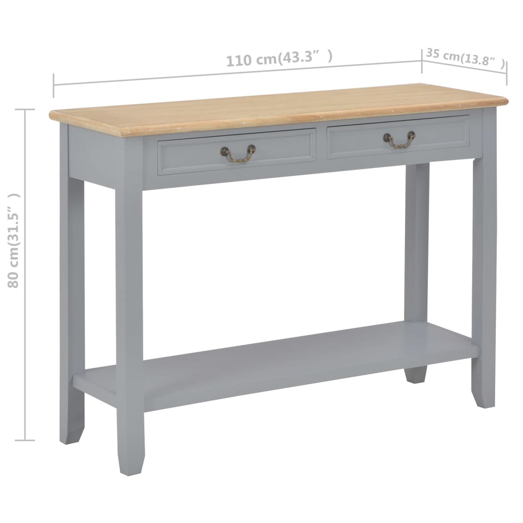 Tavolo Consolle Grigio 110x35x80 cm in Legno | homemem39