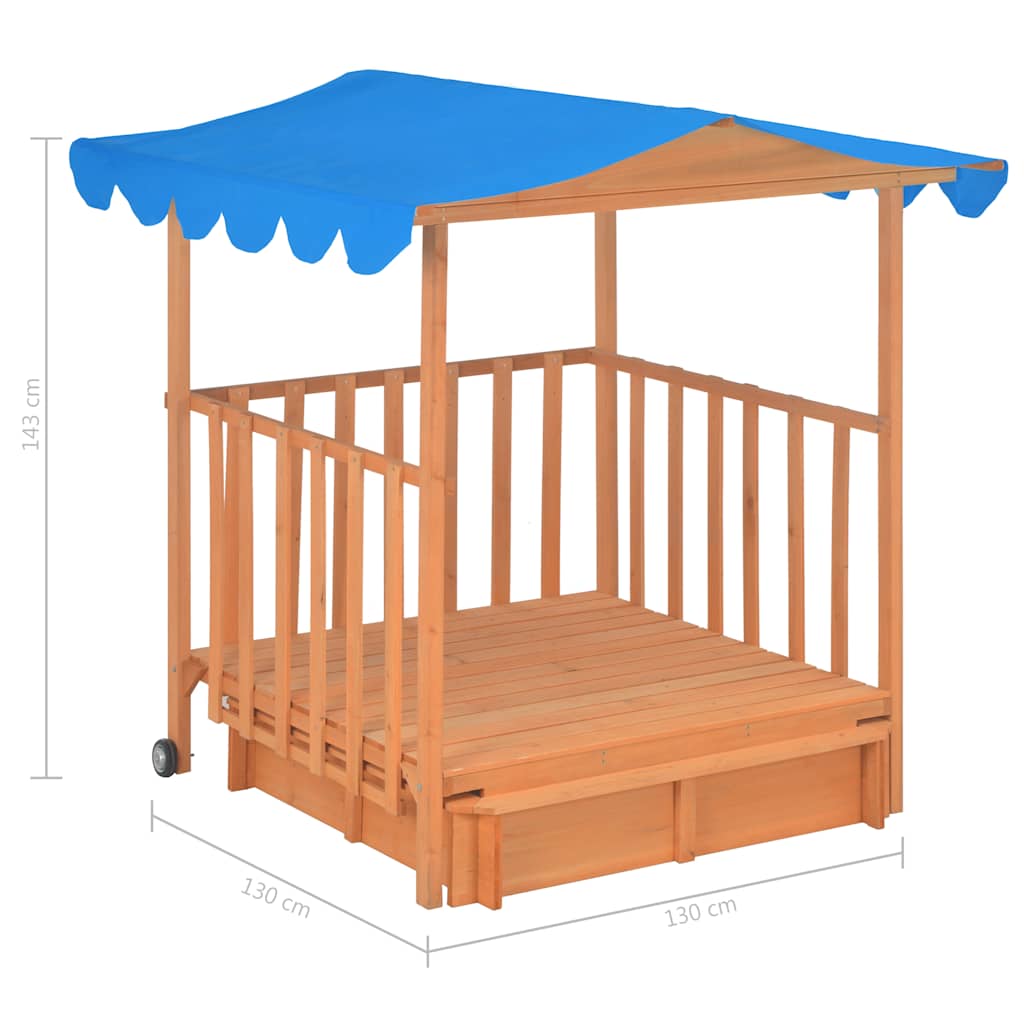 Casetta dei Giochi con Sabbiera in Legno di Abete Blu UV50 - homemem39