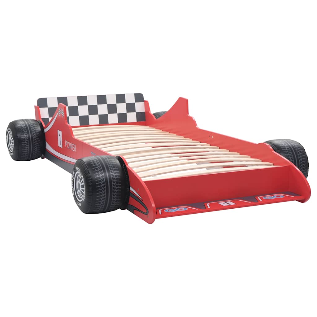Letto Bimbo ad Auto da Corsa 90x200 cm Rosso - homemem39