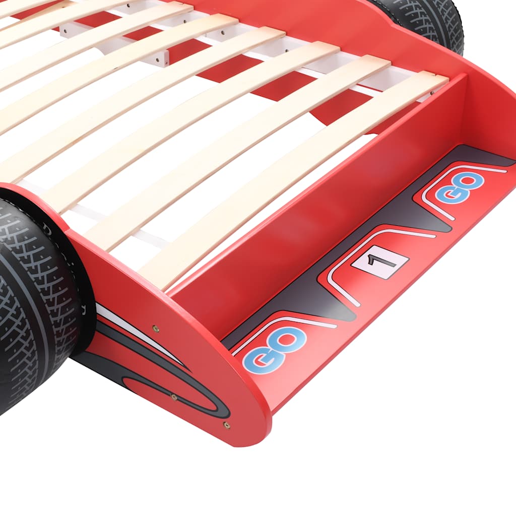 Letto Bimbo ad Auto da Corsa 90x200 cm Rosso - homemem39