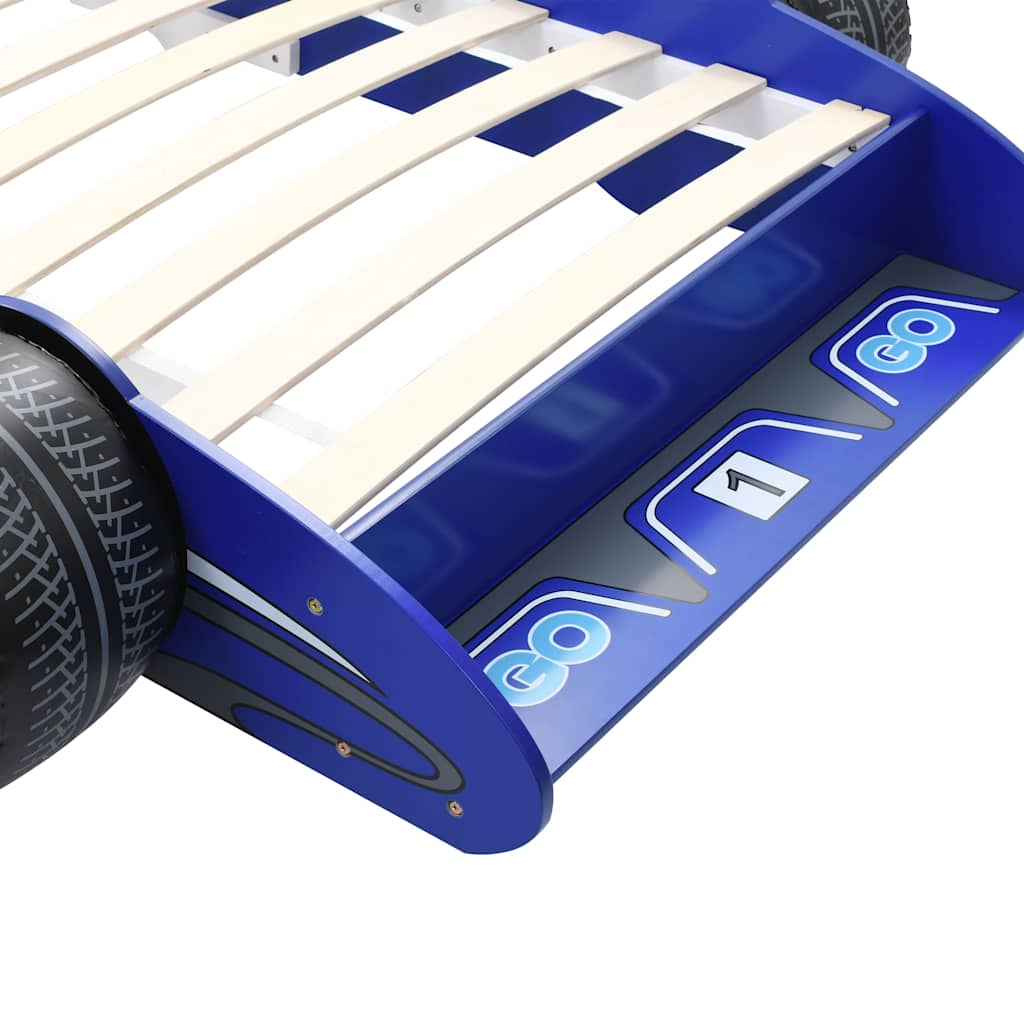 Letto Bambini ad Auto da Corsa 90x200 cm Blu - homemem39