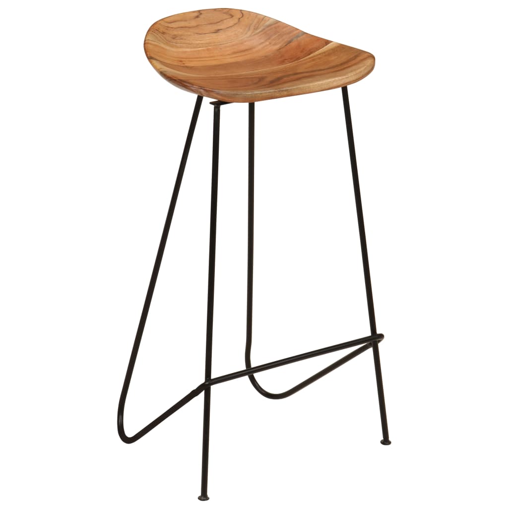 Sgabelli da Bar 2 pz in Legno Massello di Acacia | homemem39