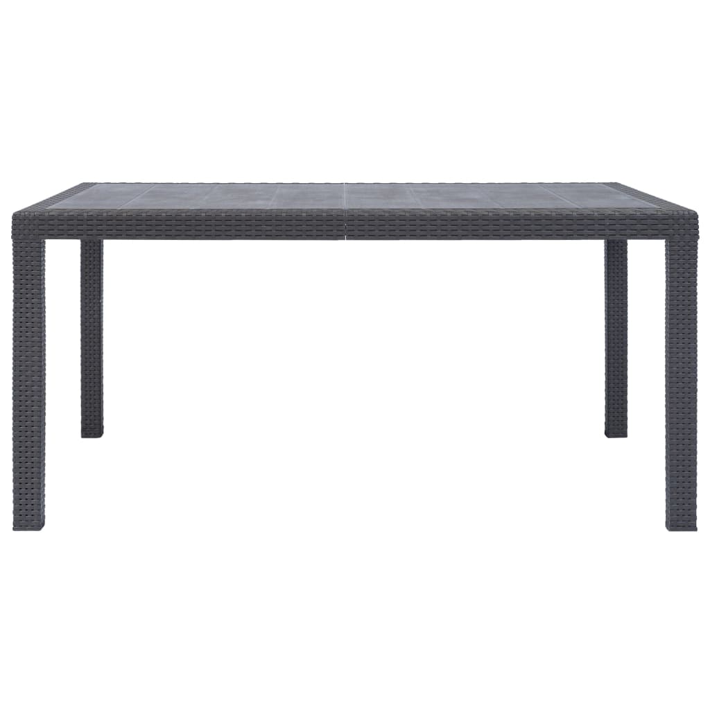 Tavolo da Giardino Marrone 150x90x72 cm Plastica Stile Rattan - homemem39