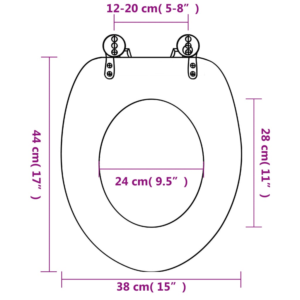 Tavolette WC con Coperchi 2 pz in MDF Design Stella Marina - homemem39