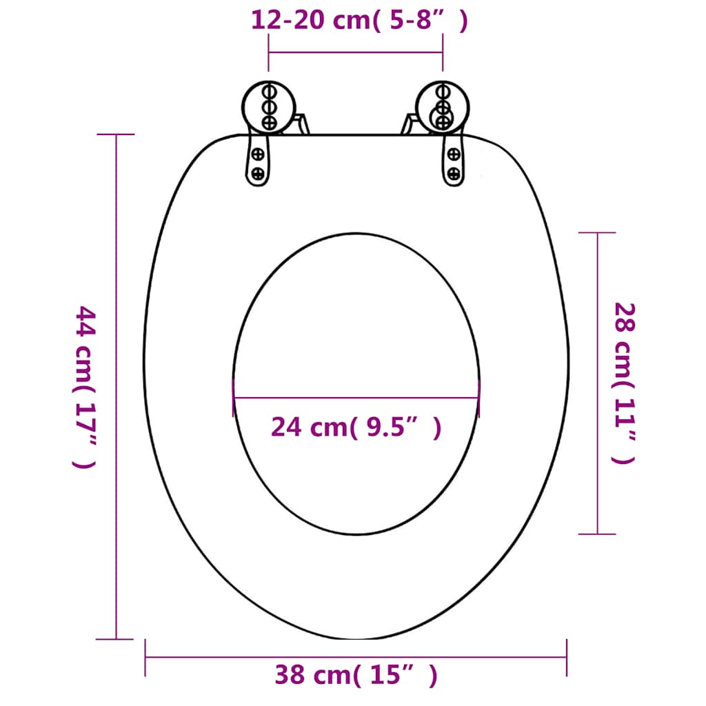 Tavolette WC con Coperchi 2 pz in MDF Design Stella Marina | homemem39