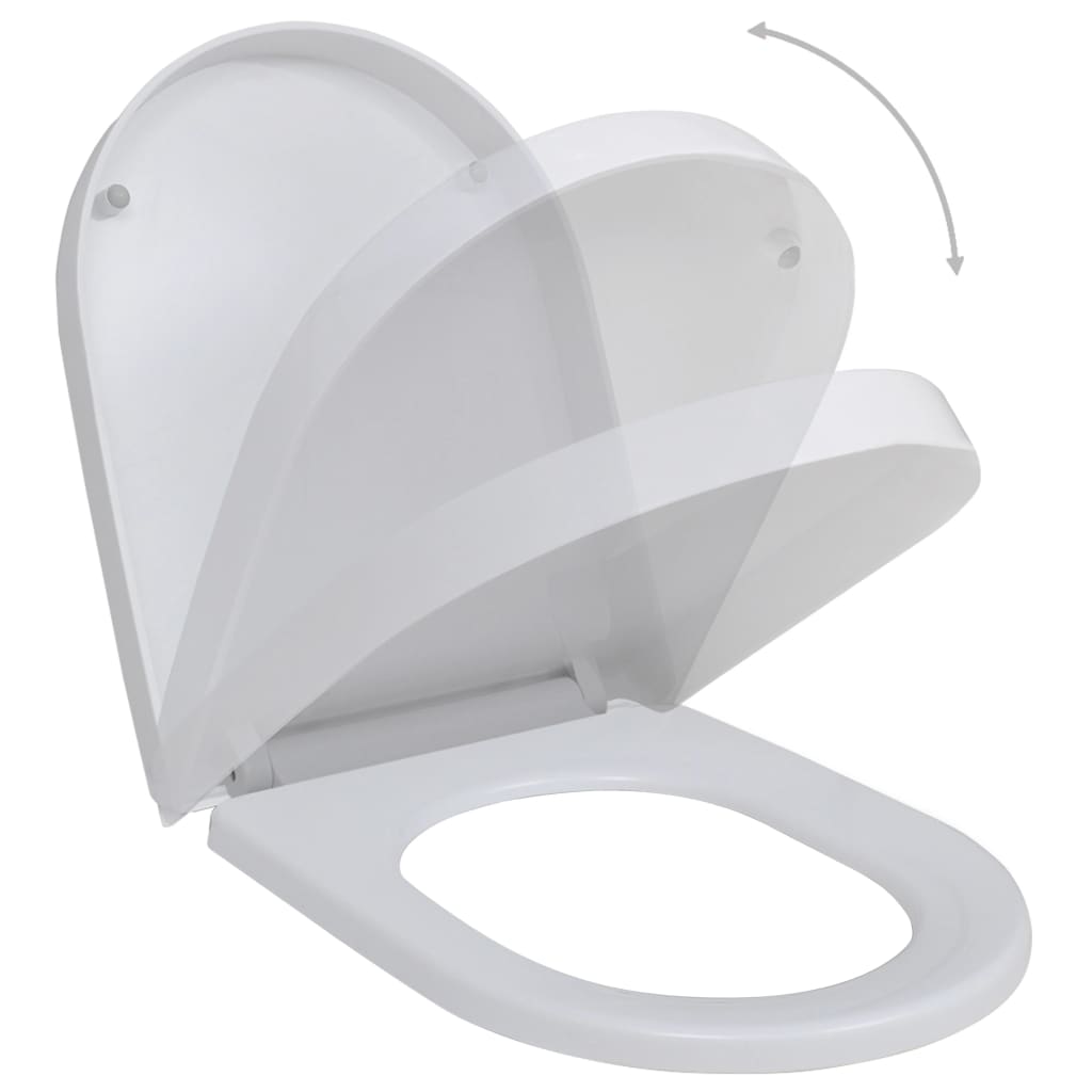 Copriwater a Chiusura Rallentata 2 pz Plastica Bianco - homemem39