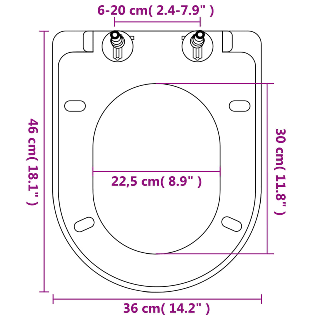 Copriwater a Chiusura Rallentata 2 pz Plastica Bianco - homemem39