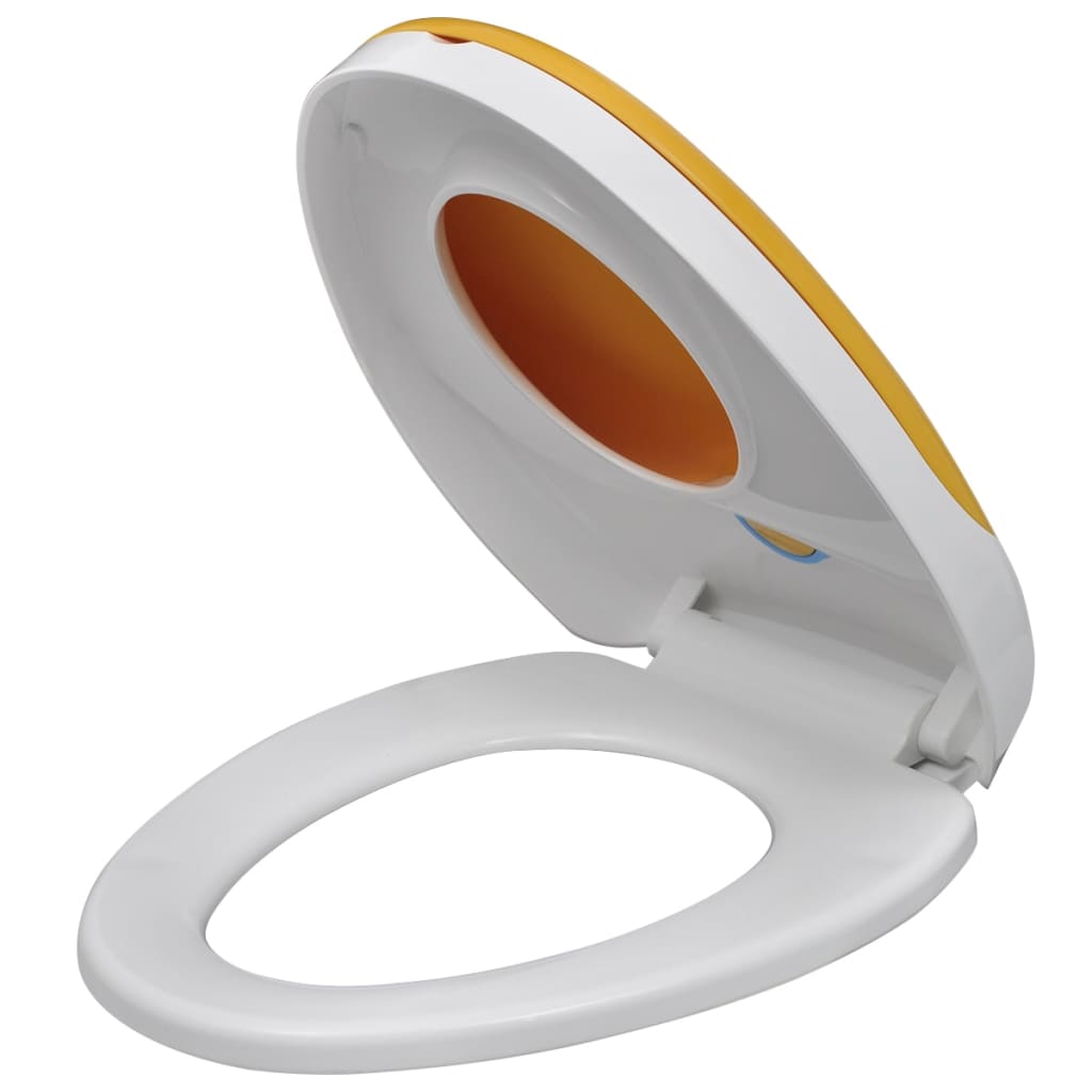 Copriwater a Chiusura Ammortizzata 2pz Plastica Bianco e Giallo - homemem39
