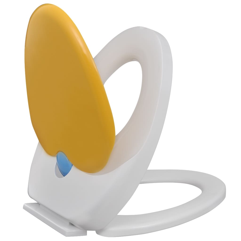Copriwater a Chiusura Ammortizzata 2pz Plastica Bianco e Giallo - homemem39