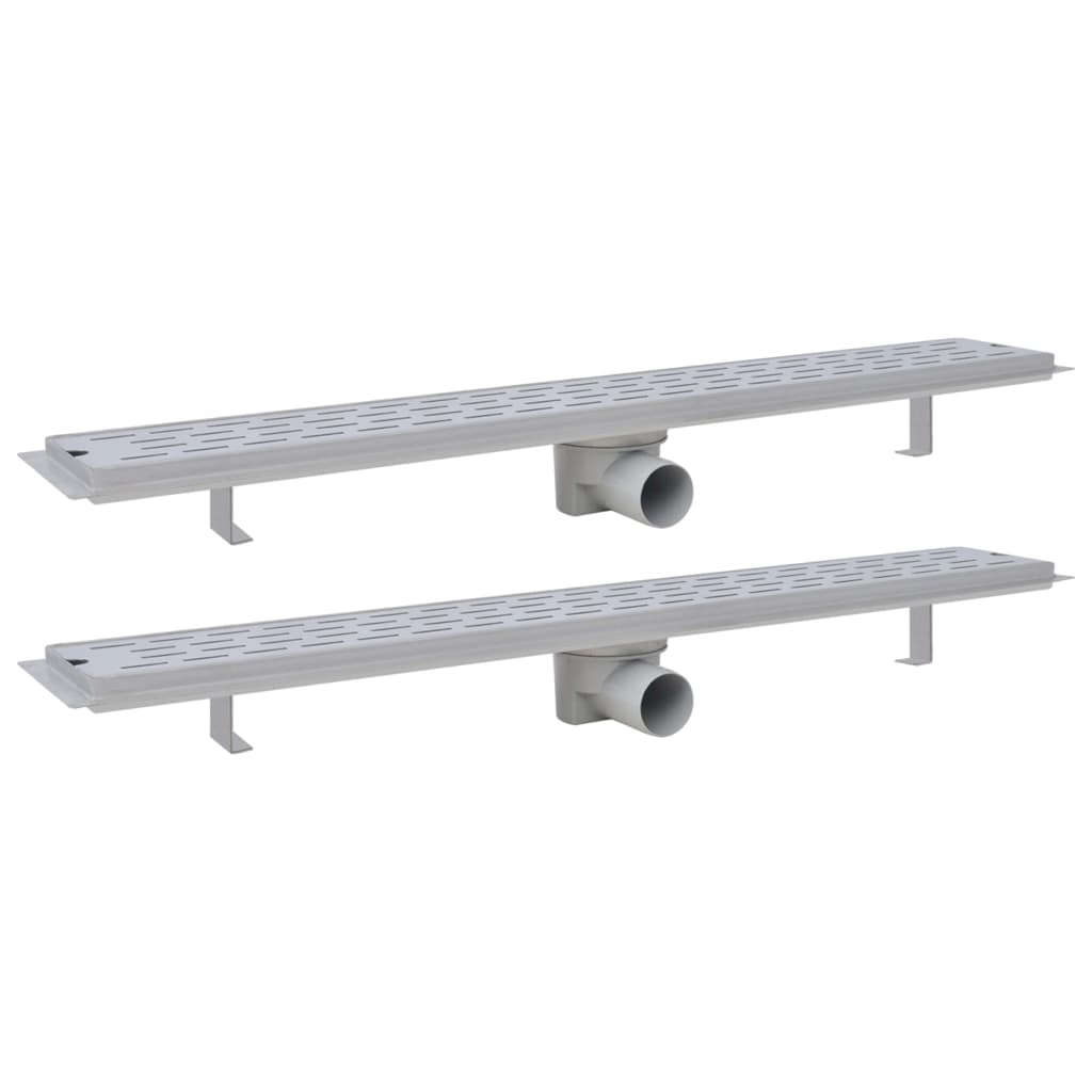 Scarico Doccia Lineare 2 pz 830x140 mm Acciaio Inossidabile - homemem39