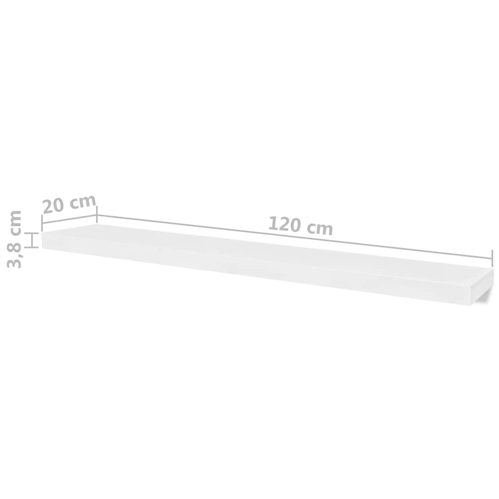 Mensole a Parete 4 pz Bianco 120 cm