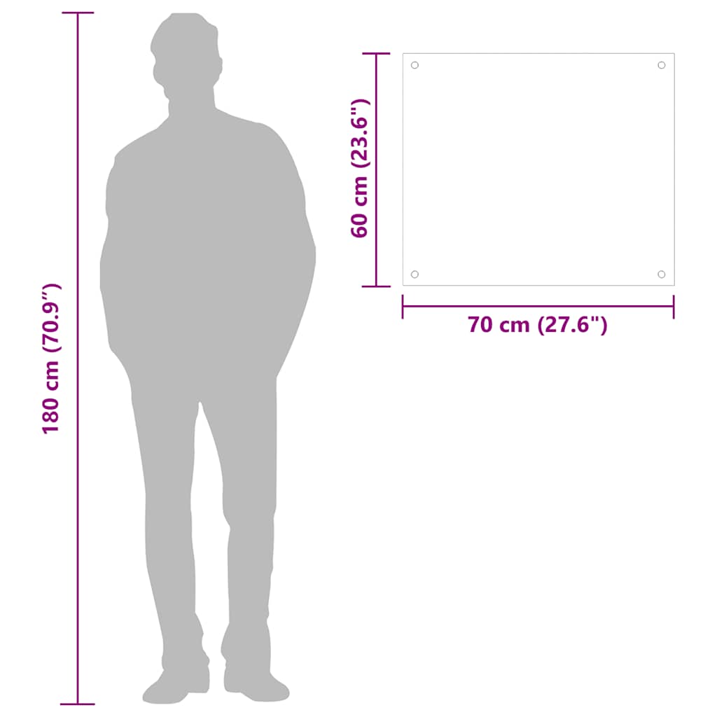 Paraschizzi per Cucina Trasparente 70x60 cm in Vetro Temperato