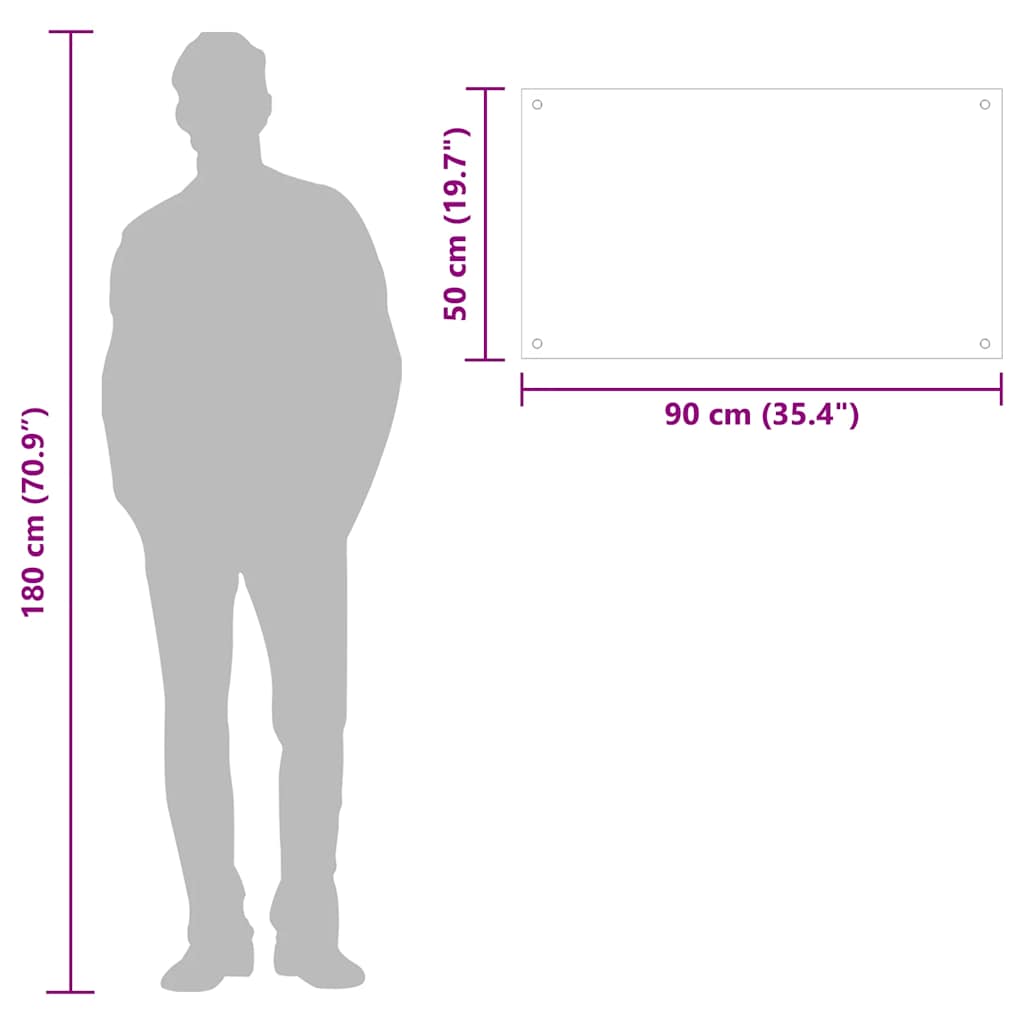 Paraschizzi per Cucina Trasparente 90x50 cm in Vetro Temperato