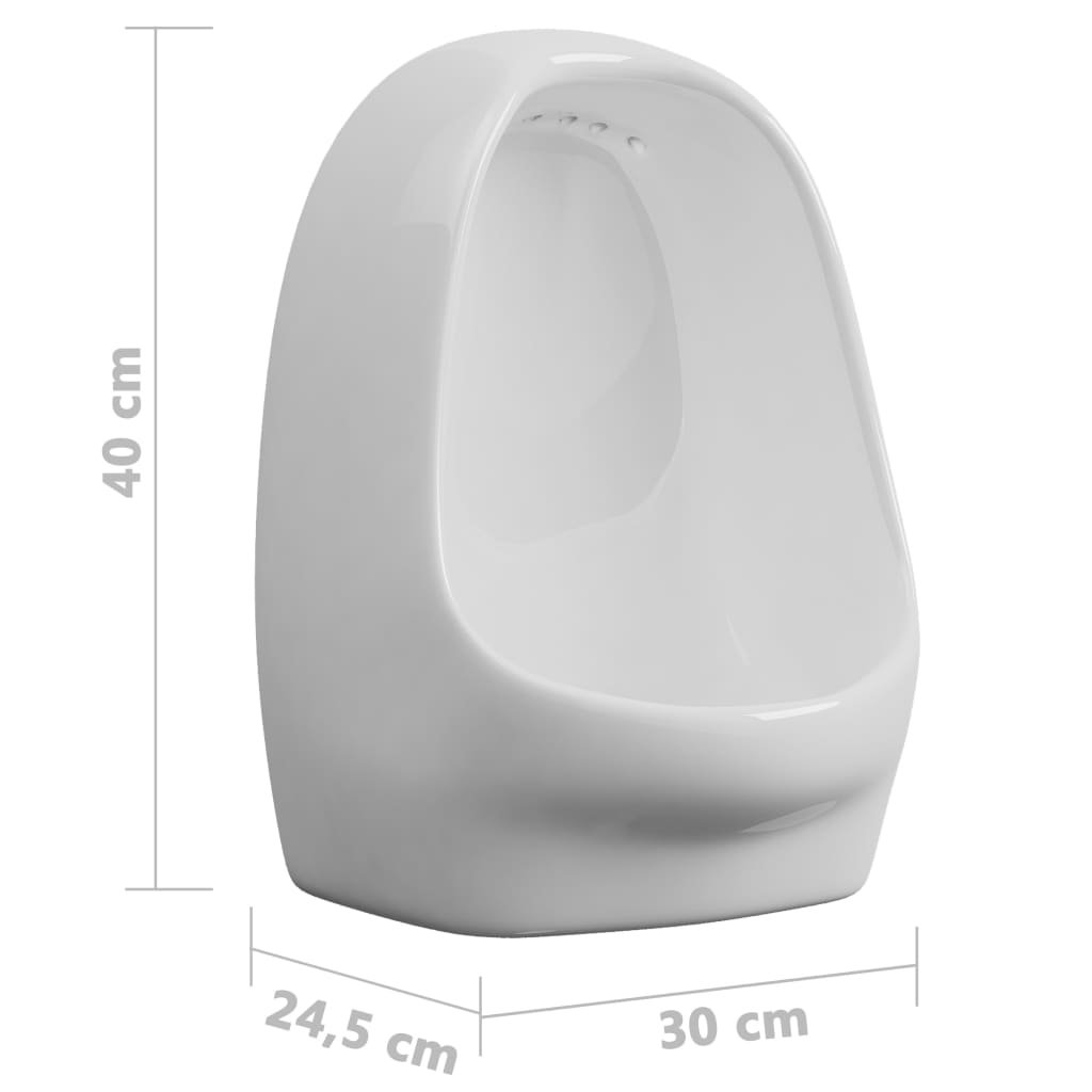 Orinatoio Sospeso con Sciacquone in Ceramica Bianco - homemem39