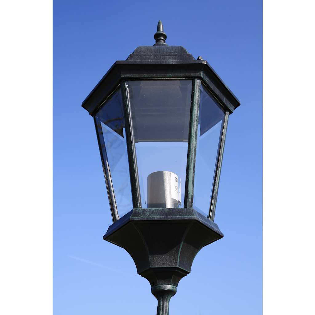 Lampione da Giardino 3 Bracci 230 cm Verde Scuro/Nero Aluminio - homemem39