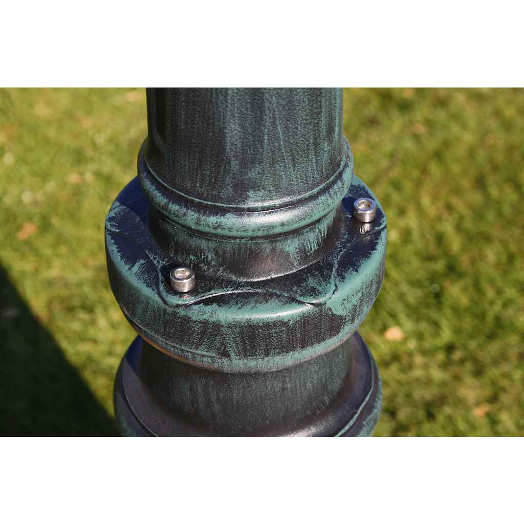 Lampione da Giardino 3 Bracci 230 cm Verde Scuro/Nero Aluminio - homemem39