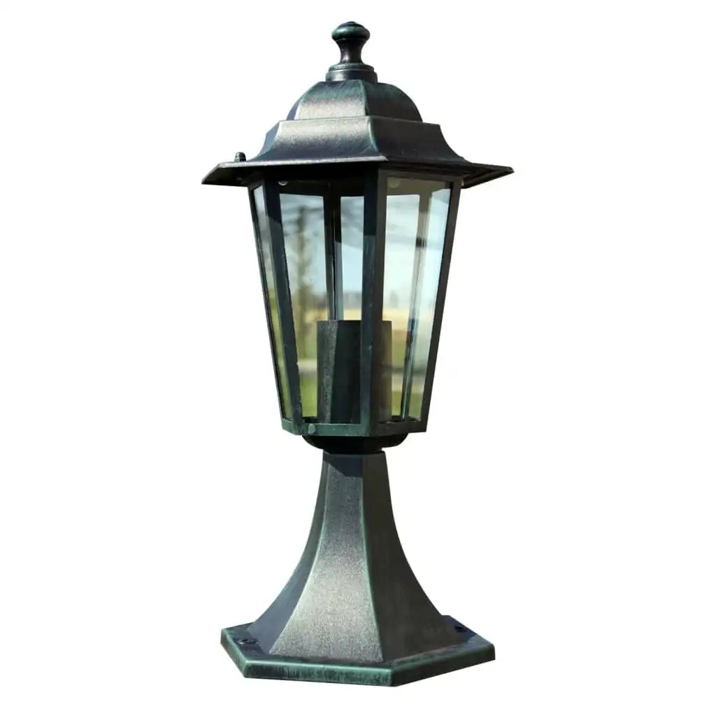 Lampione da Giardino Verde Scuro/Nero in Alluminio - homemem39