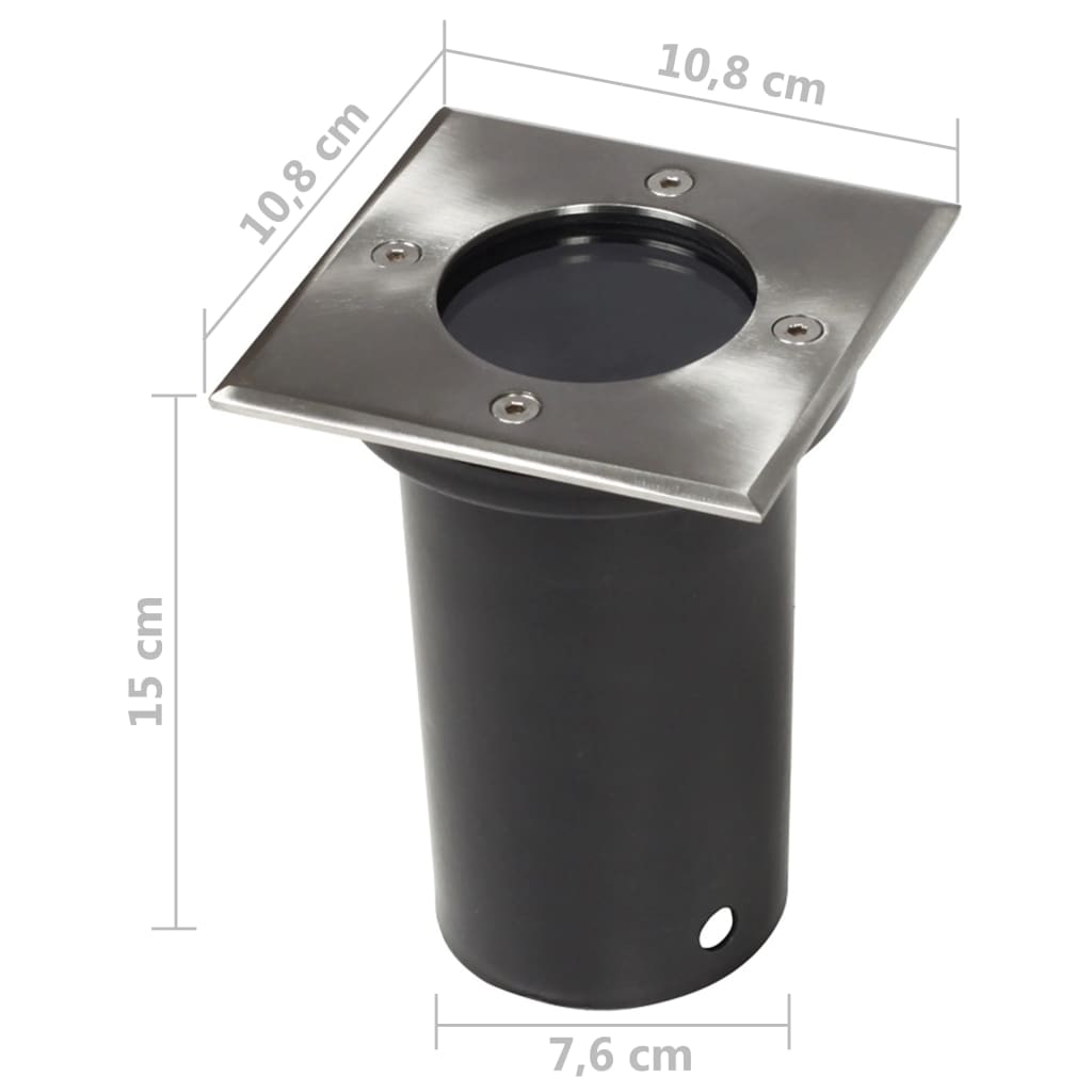 Faretti a Incasso per Esterno Set 3 pz Quadrati | homemem39