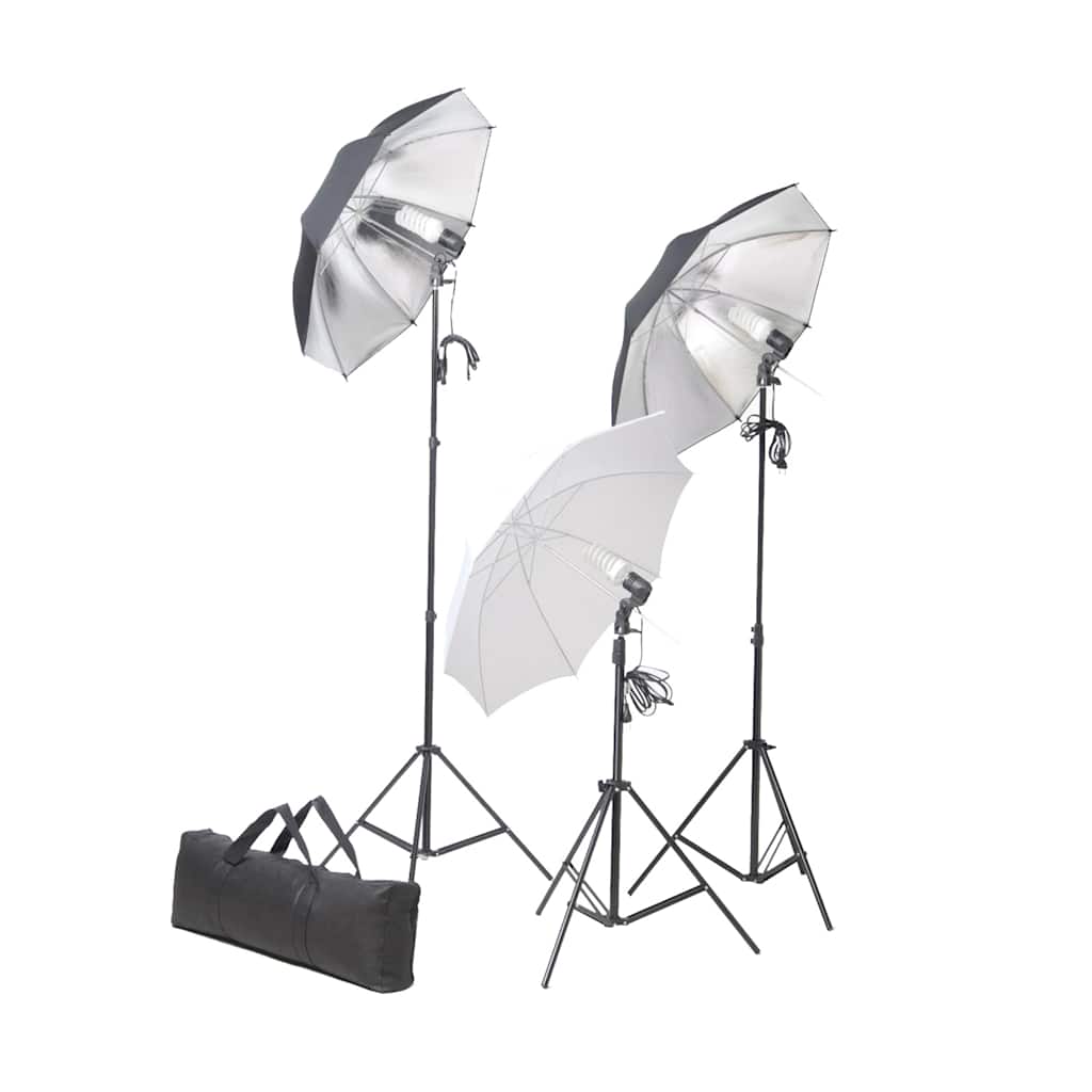 Set di Illuminazione da Studio: Ombrelli e Treppiedi 24 Watt - homemem39
