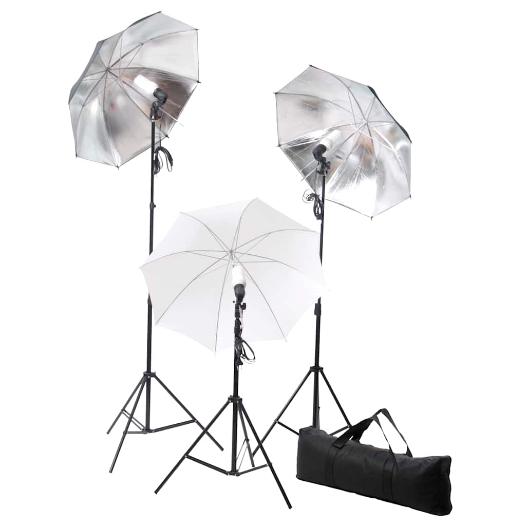 Set di Illuminazione da Studio: Ombrelli e Treppiedi 24 Watt - homemem39