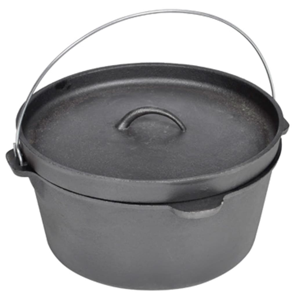 Pentola casseruola da campeggio in ghisa con coperchio - homemem39
