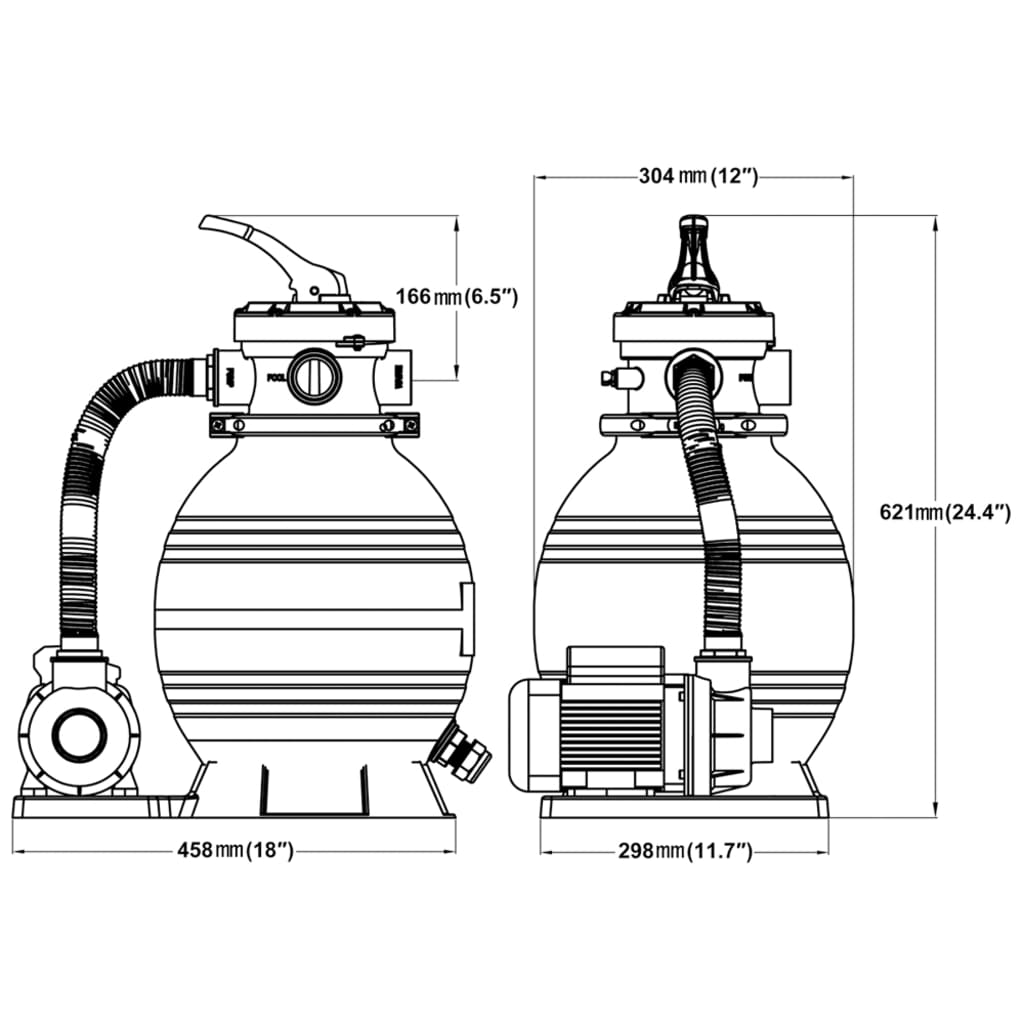 Pompa con Filtro a Sabbia 400 W 11000 l/h | homemem39