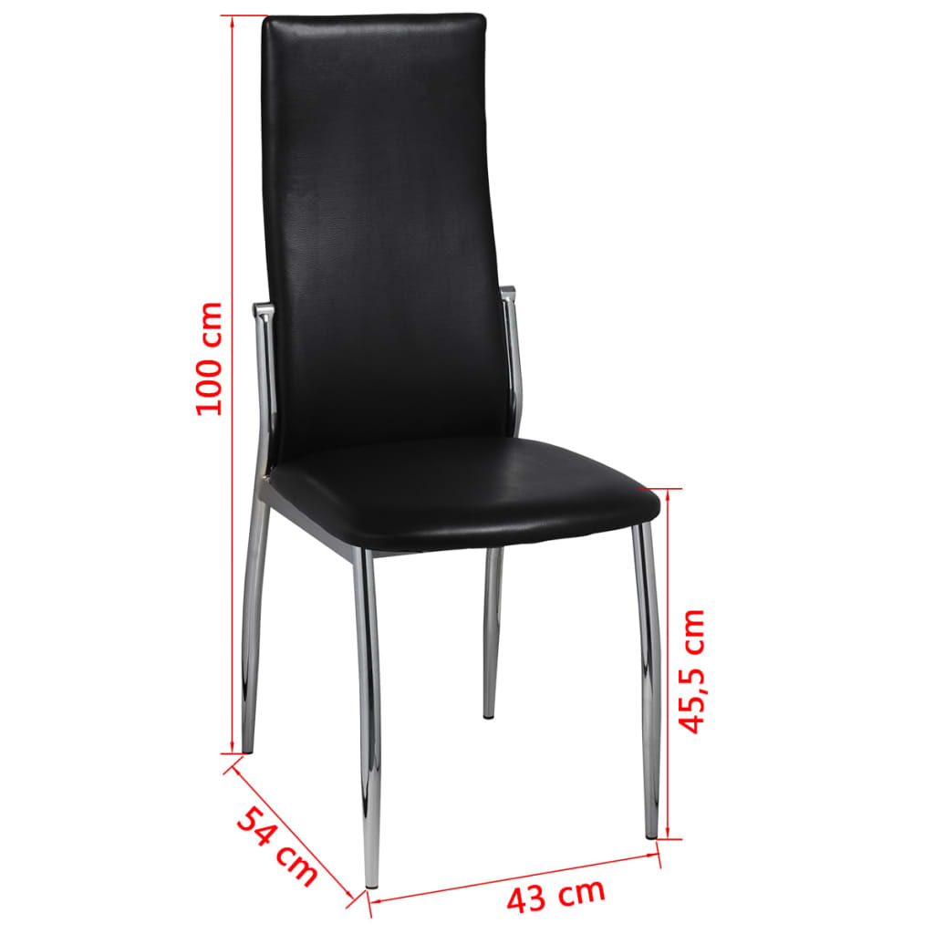 Sedie da Pranzo 6 pz Nere in Similpelle | homemem39
